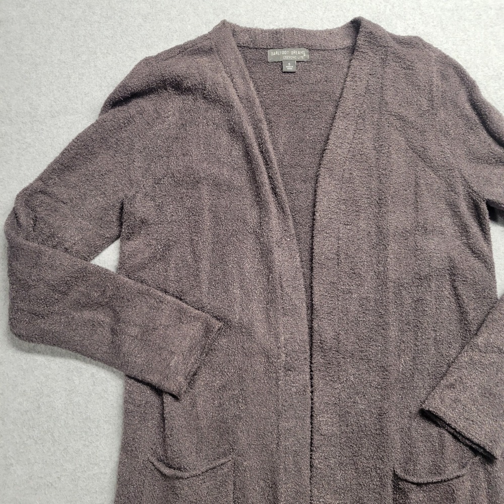 Barefoot Dreams Cozychic Light Long Cardigan Heather Gray Women's Size Small